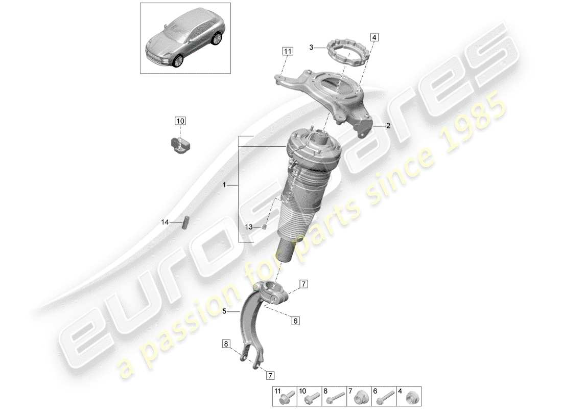 porsche macan (2019) air suspension part diagram