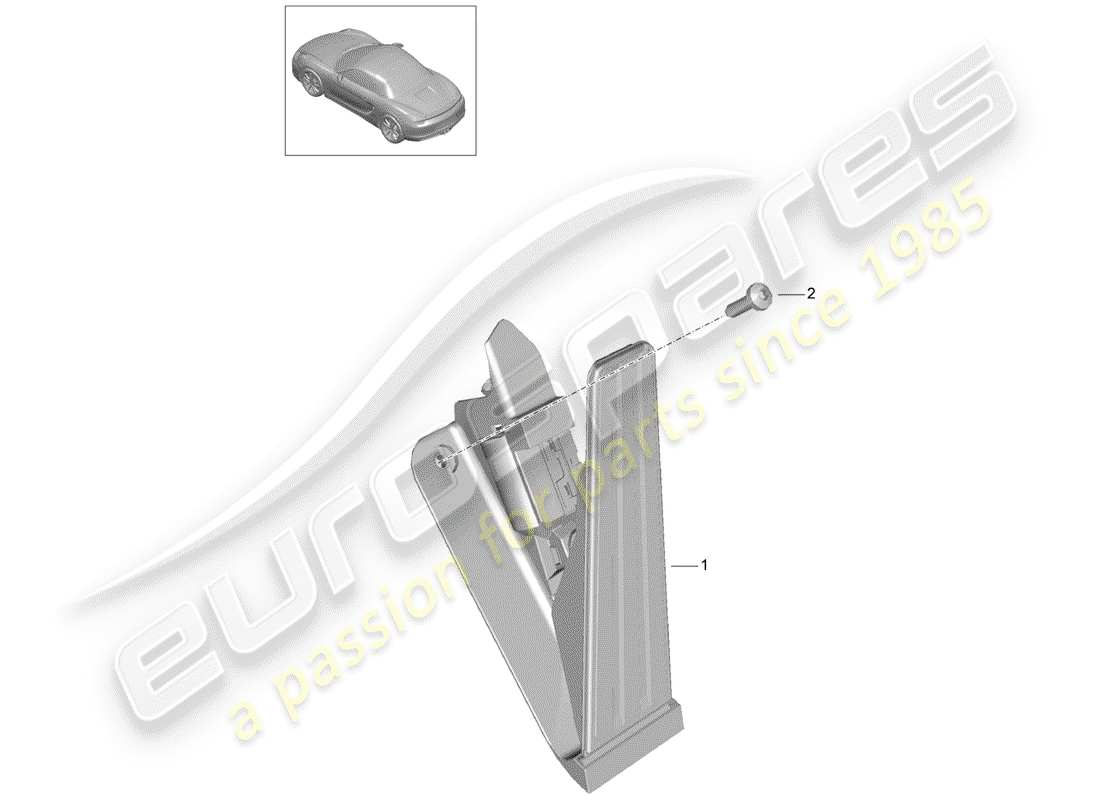 porsche boxster 981 (2012) pedals part diagram