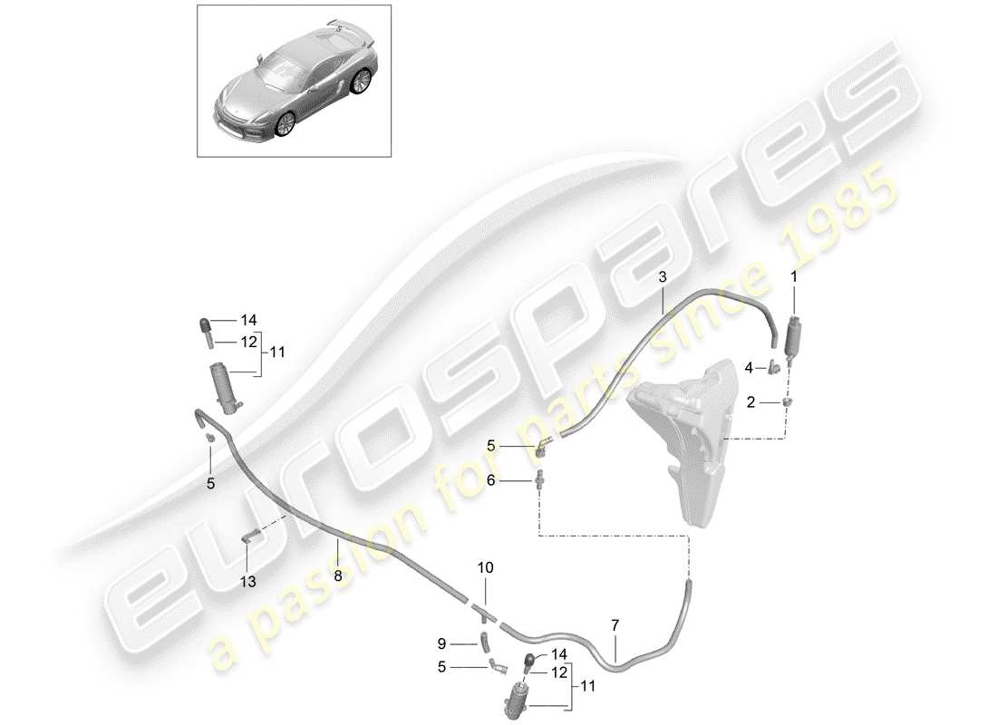 porsche 2016 headlight washer system part diagram