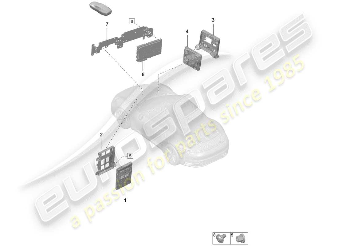 porsche 992 (2020) control units part diagram