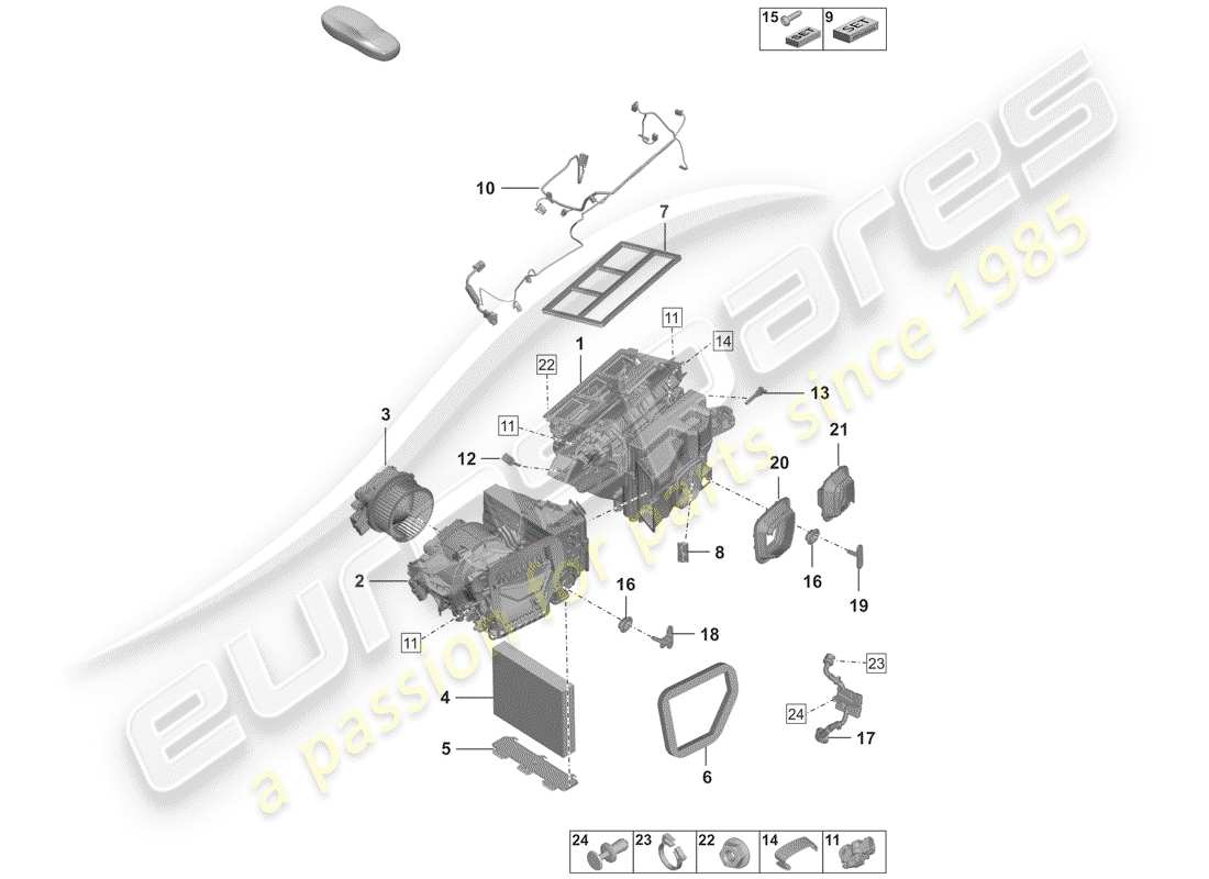 porsche 2019 air conditioner part diagram