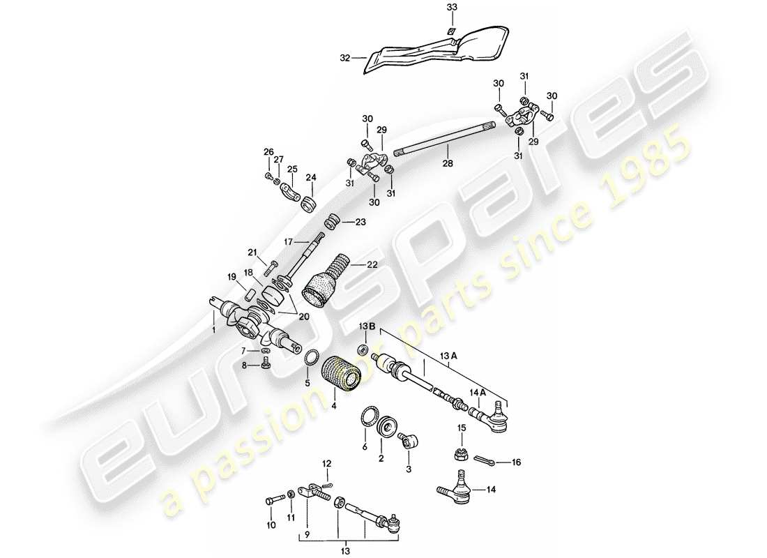 porsche 911 (1985) steering parts part diagram