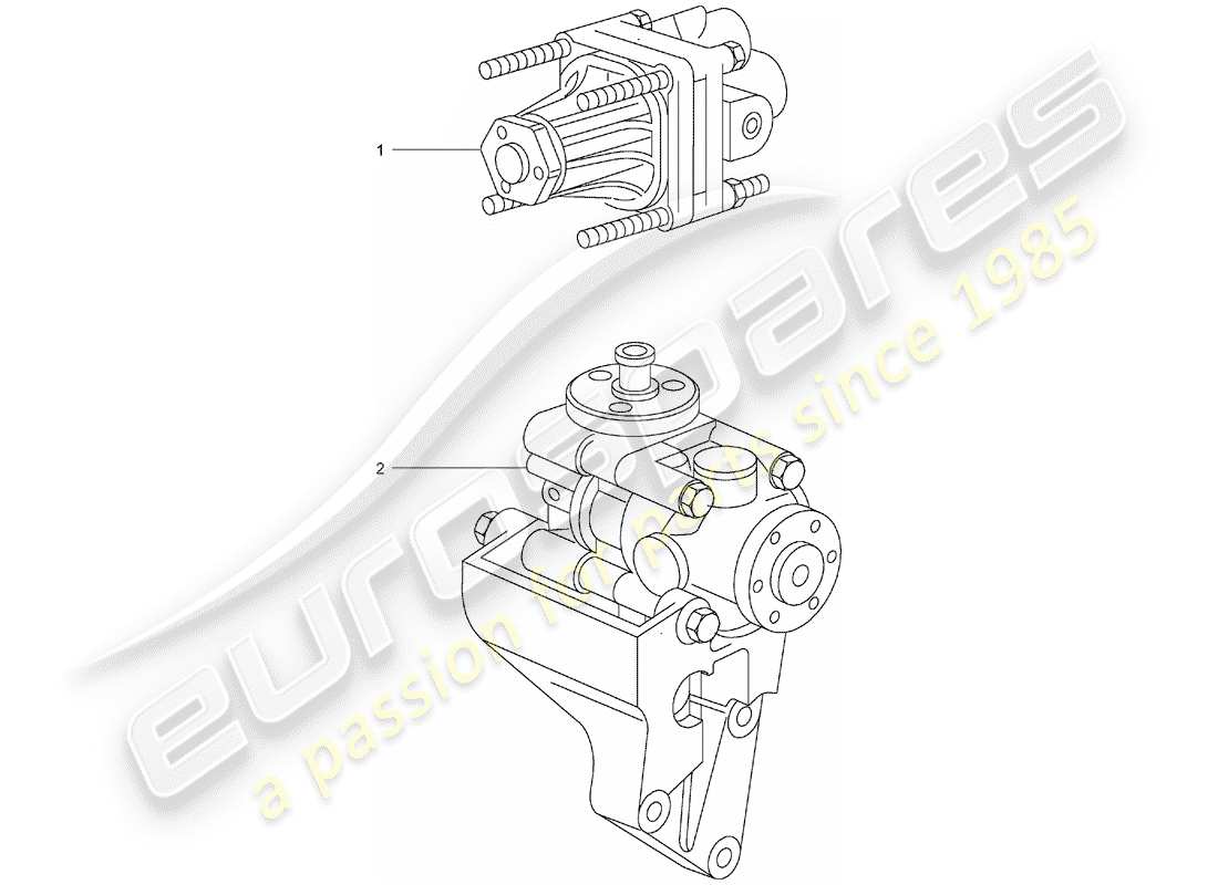porsche replacement catalogue (1987) power-steering pump part diagram