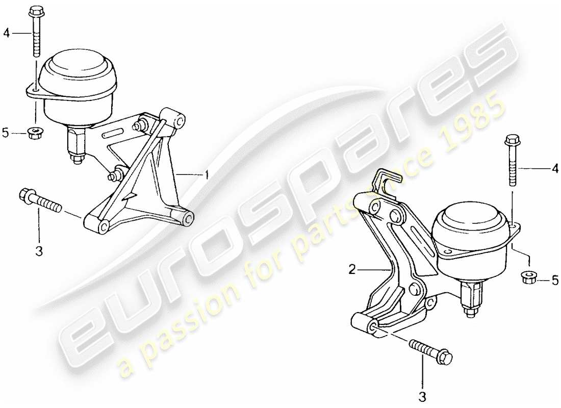 porsche boxster 986 (1997) tiptronic - gearbox mounting parts diagram