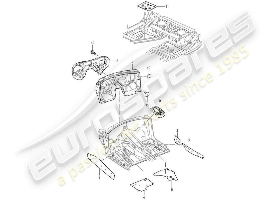 porsche cayenne (2004) sound absorber part diagram