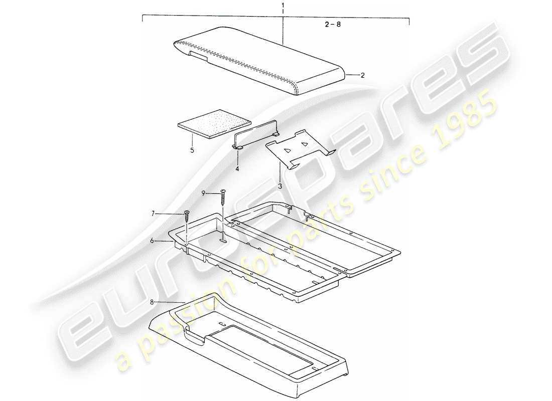 porsche 928 (1992) cassette holder parts diagram