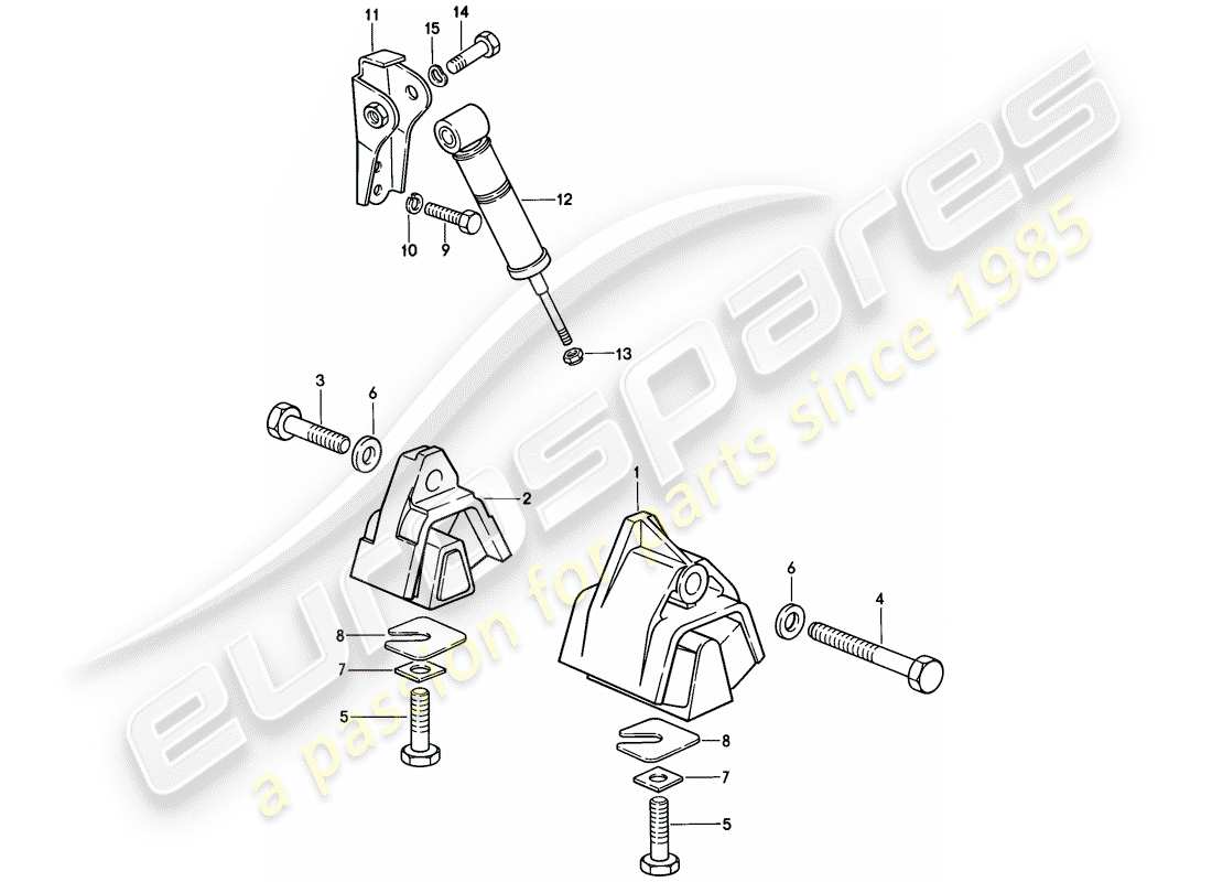 porsche 928 (1978) transmission suspension - manual gearbox part diagram
