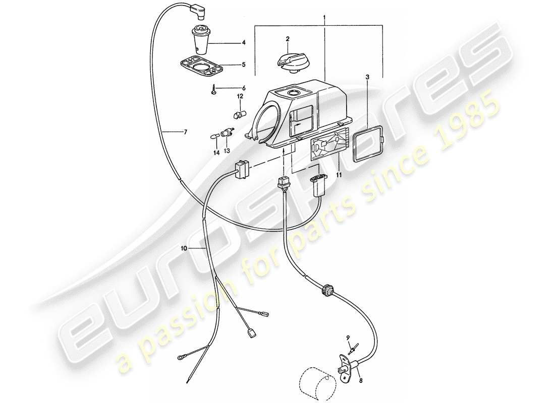 porsche 911 (1977) control mechanism - for - heater part diagram