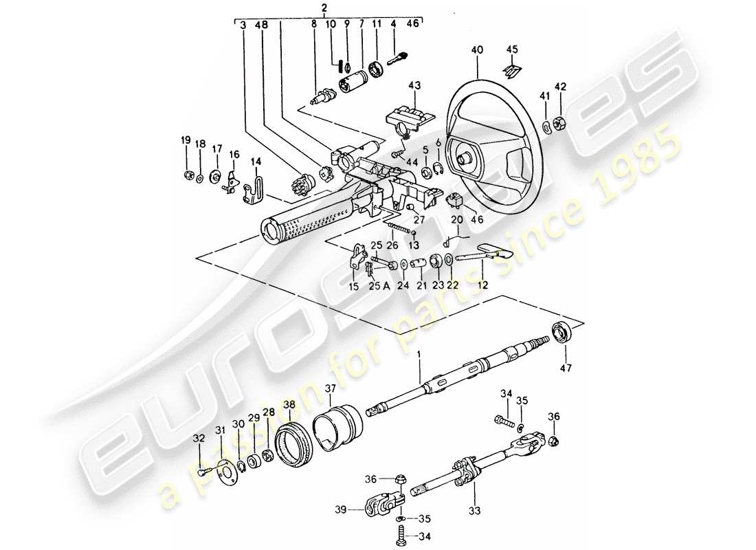 porsche 928 (1995) airbag - steering parts - steering wheel - - - height adjustment - for - steering wheel - see group - 4/03/05 part diagram