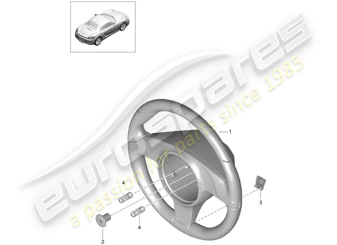 porsche boxster 981 (2013) steering wheels parts diagram