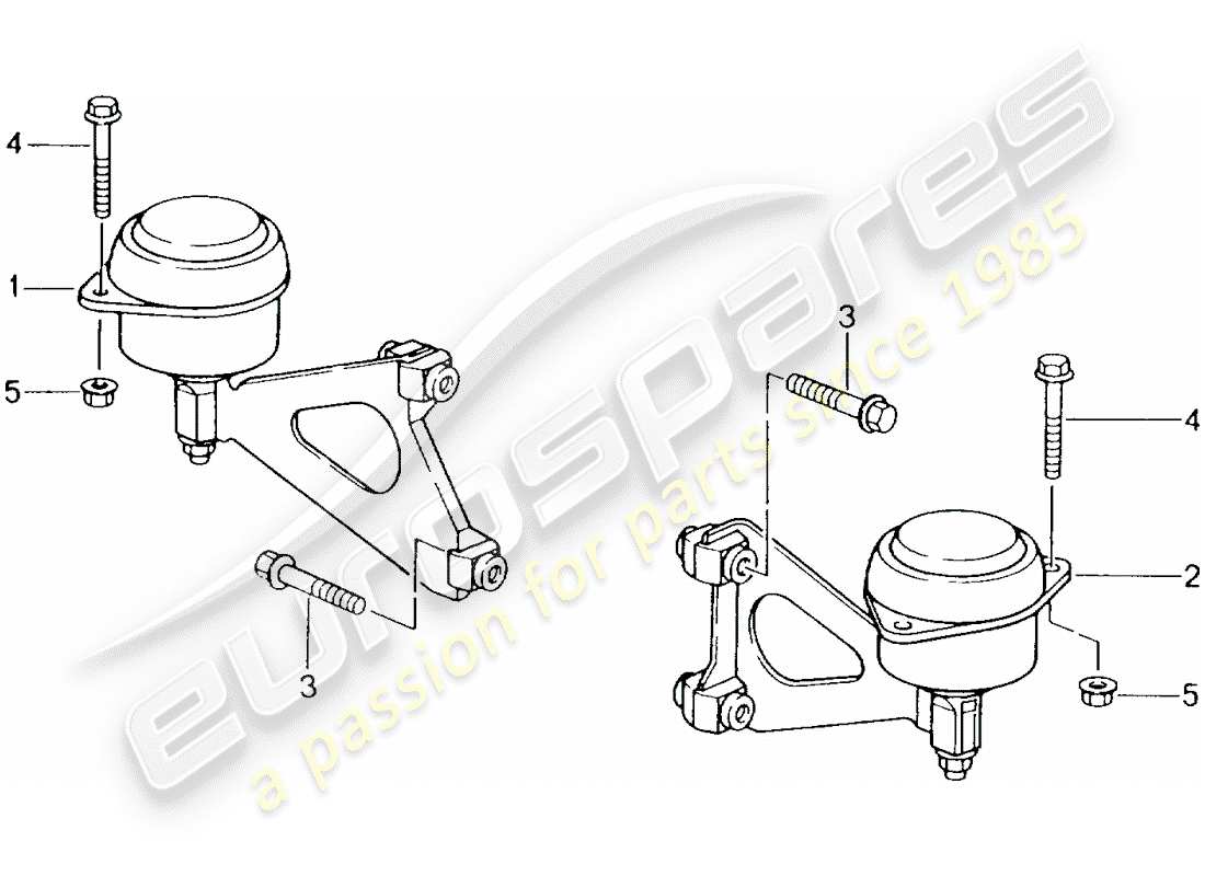 porsche boxster 986 (1997) manual gearbox - gearbox mounting - engine part diagram