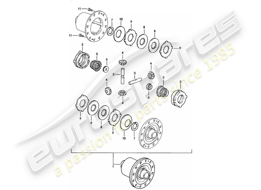 porsche 928 (1986) limited slip differential - manual gearbox part diagram