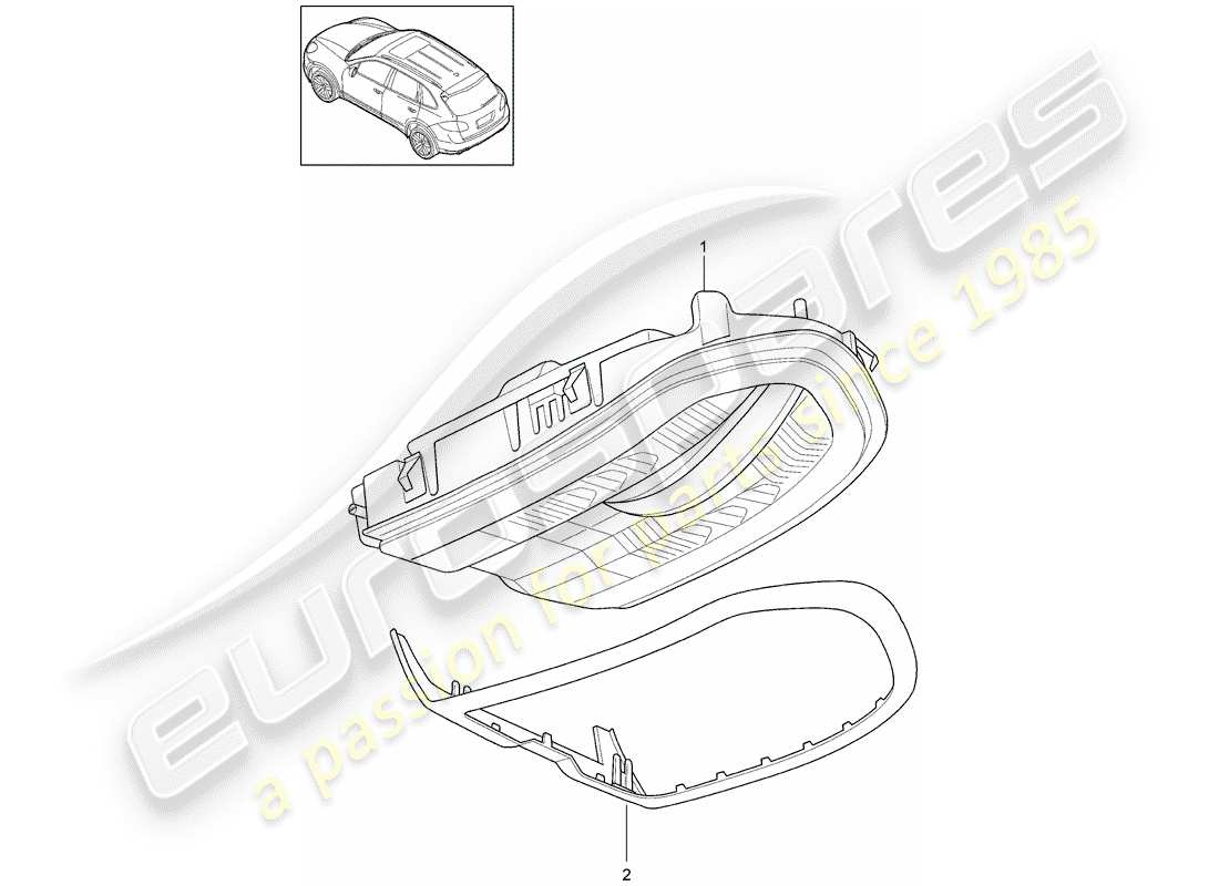 porsche cayenne e2 (2018) bracket part diagram