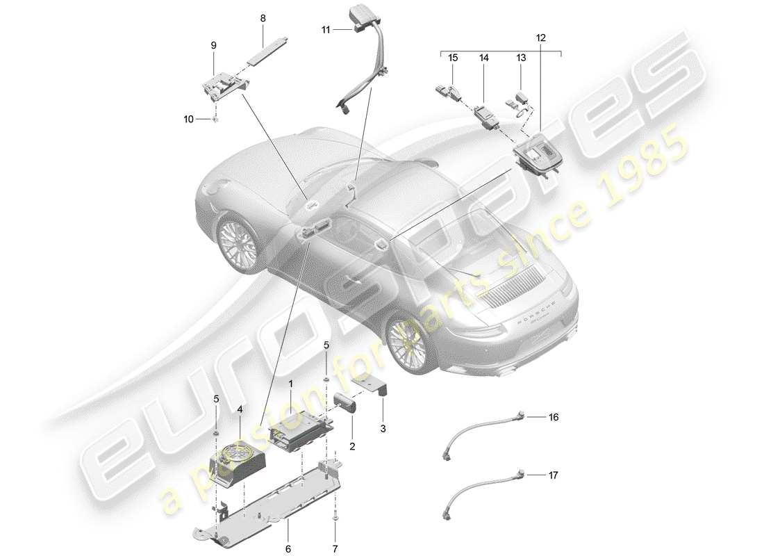 porsche 991 gen. 2 (2019) for vehicles with telephone part diagram