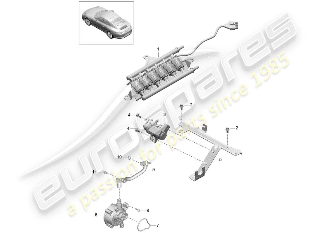 porsche 991 gen. 2 (2019) vacuum system part diagram