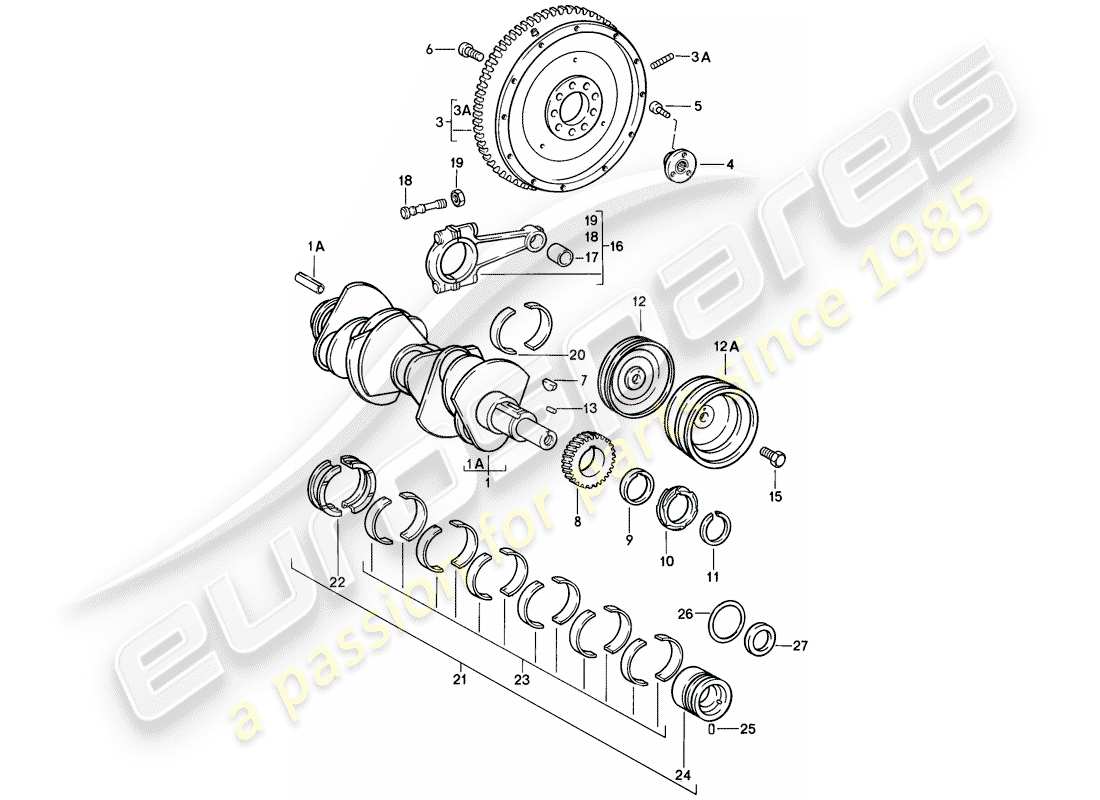 porsche 911 (1989) crankshaft part diagram