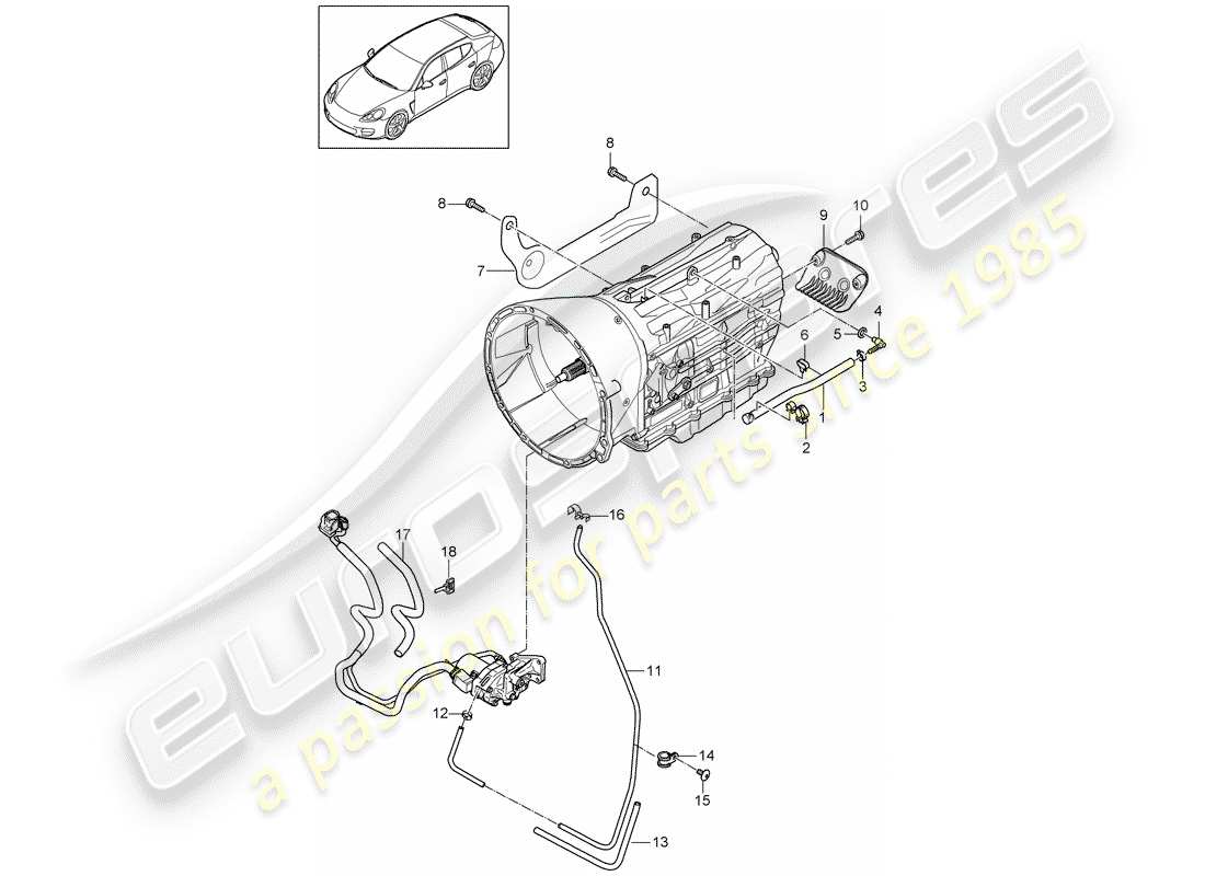 porsche panamera 970 (2016) tiptronic part diagram