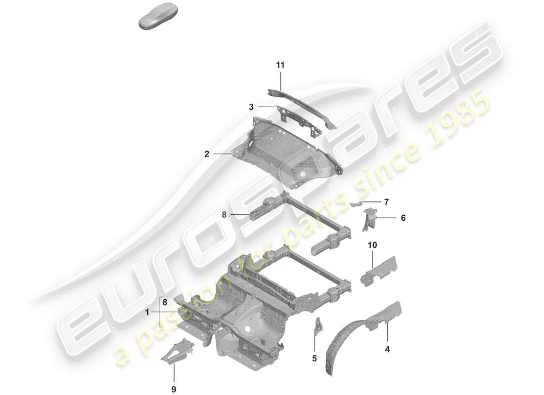 porsche 2020 rear end parts diagram