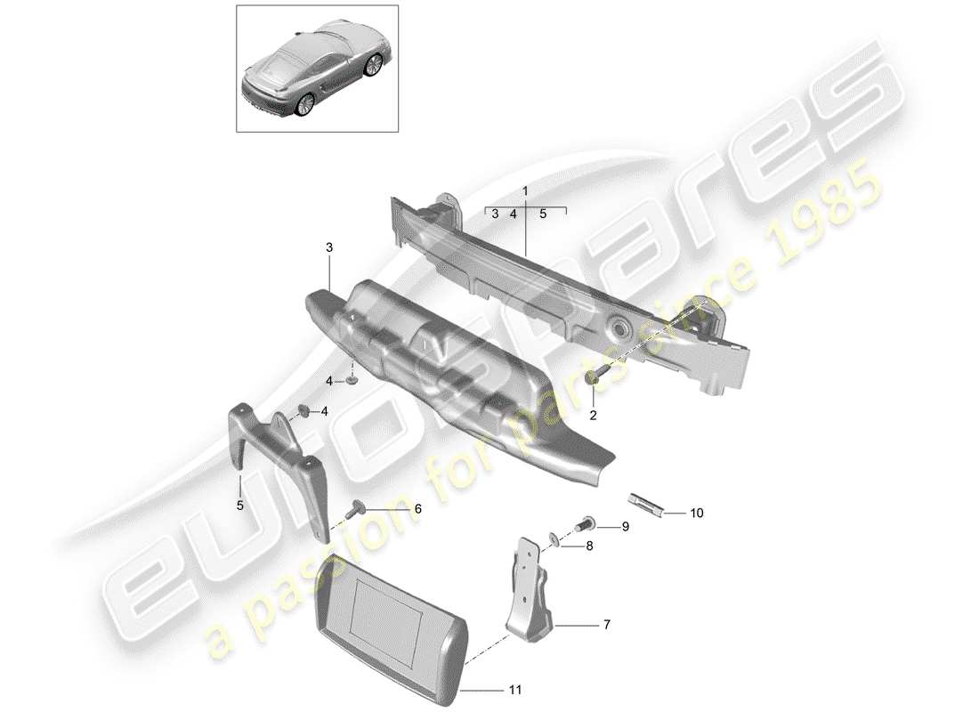 porsche 2016 bumper bracket part diagram