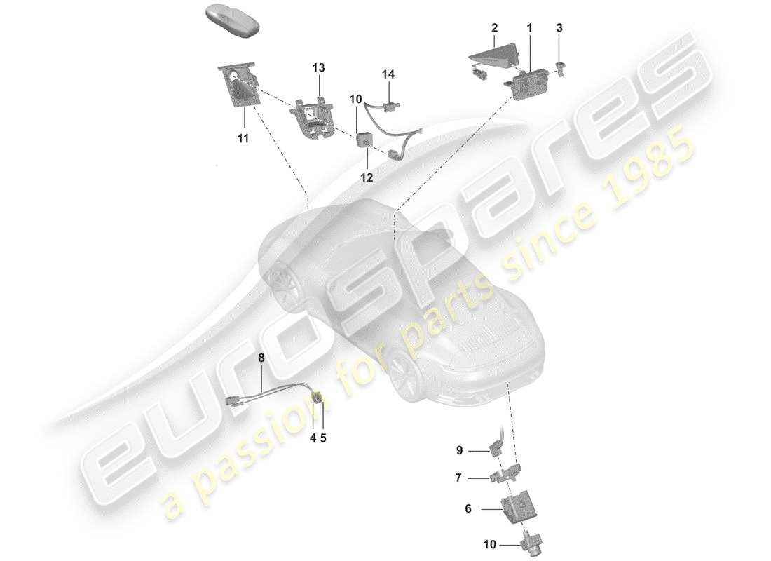 porsche 992 (2020) front camera for part diagram