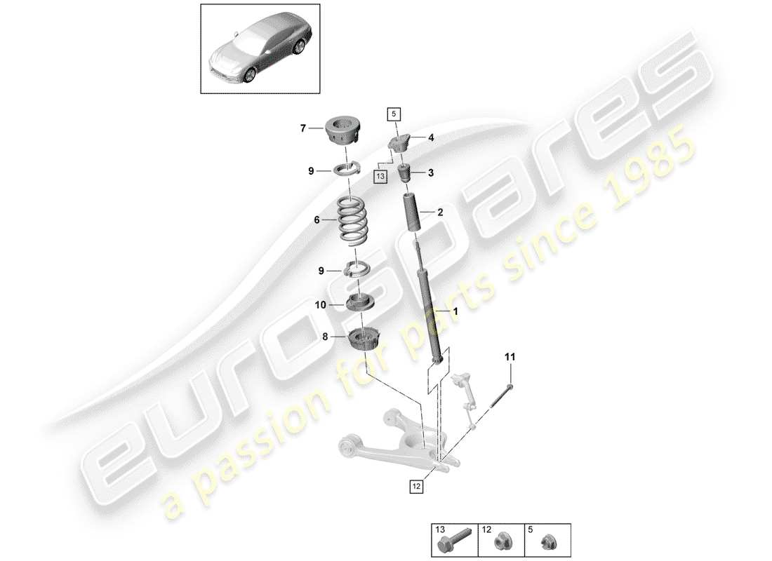 porsche panamera 971 (2020) suspension part diagram