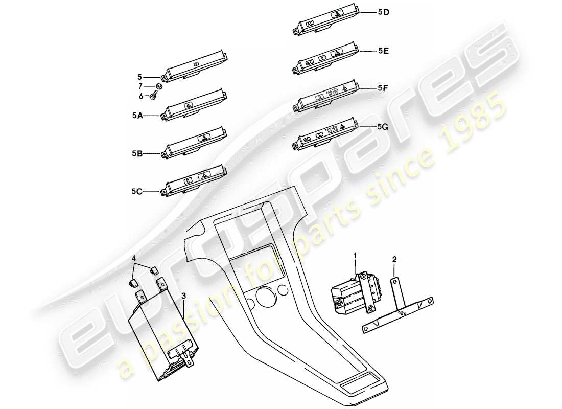 porsche 928 (1980) central indicator parts diagram