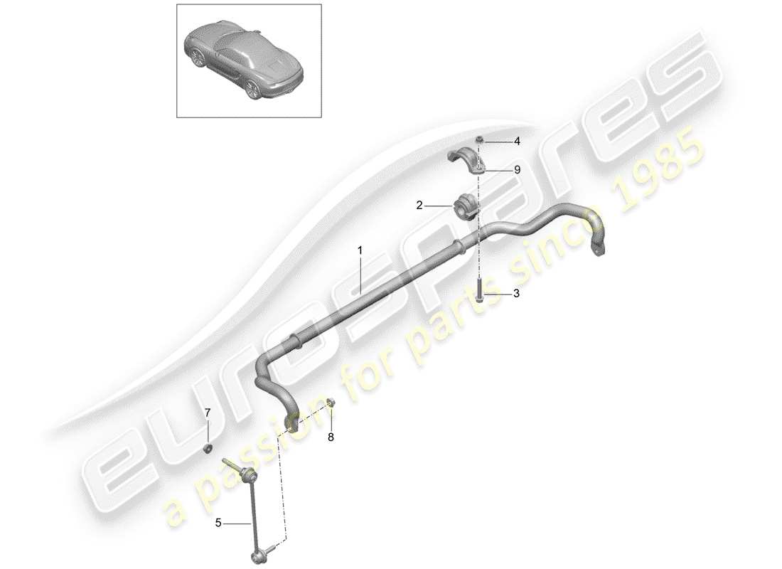 porsche boxster 981 (2013) stabilizer parts diagram