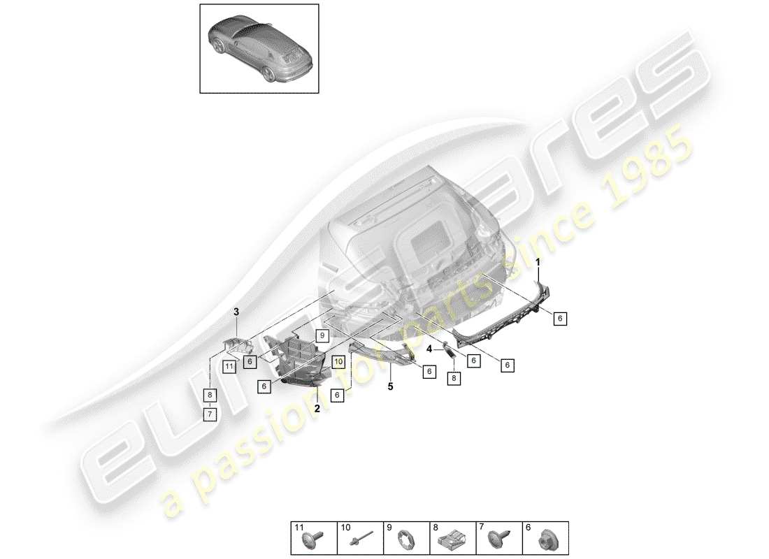 porsche panamera 971 (2020) fasteners part diagram
