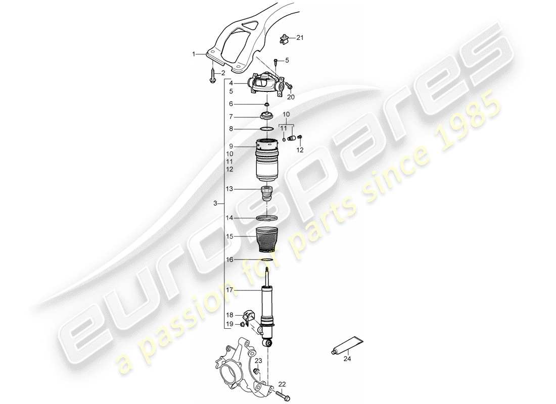 porsche cayenne (2009) suspension part diagram