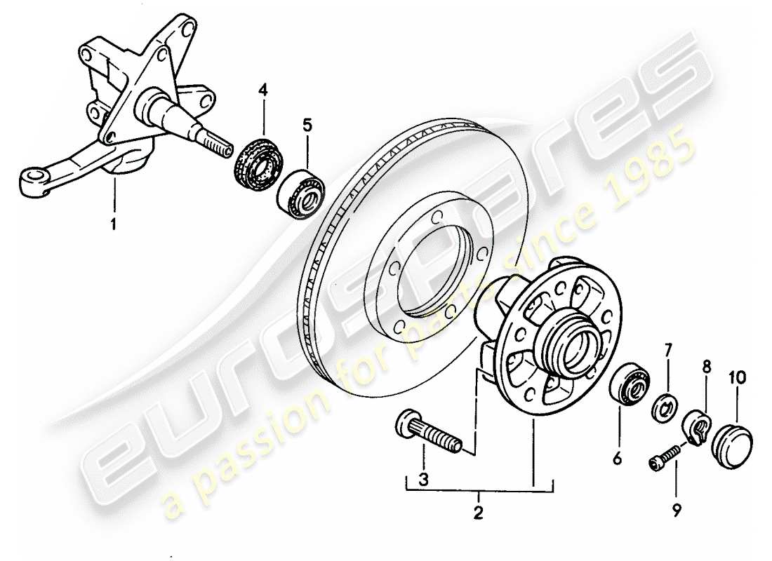 porsche 968 (1994) steering knuckle - lubricants part diagram