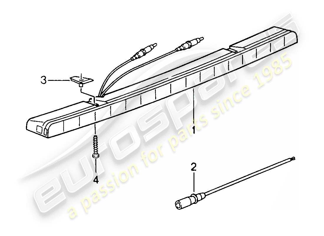 porsche 993 (1998) additional brake light part diagram