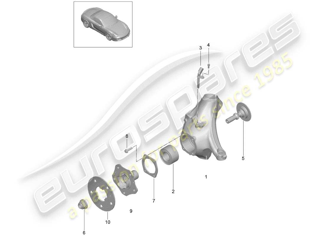 porsche boxster 981 (2013) wheel carrier parts diagram