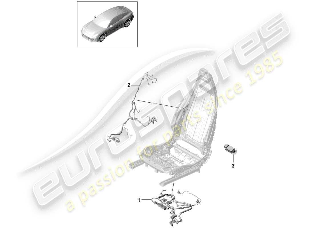 porsche panamera 971 (2020) wiring harnesses parts diagram