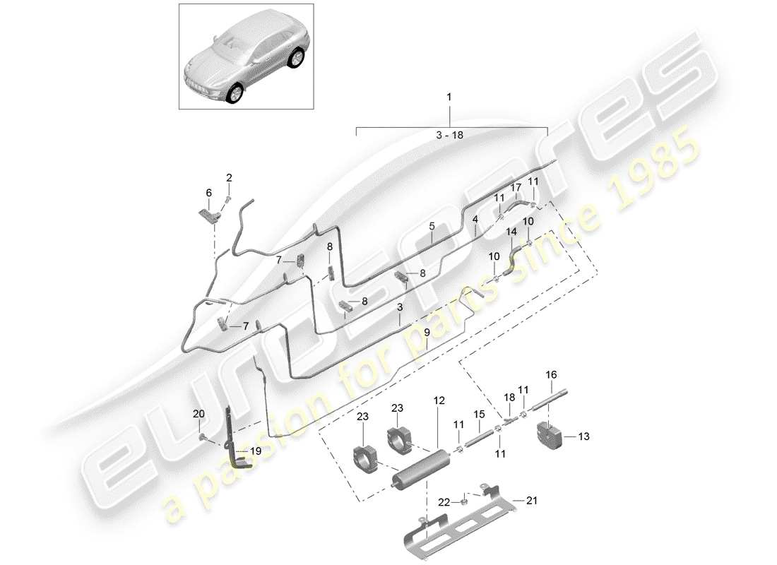 porsche macan (2014) fuel system part diagram