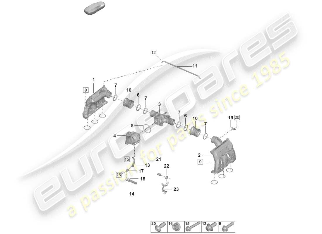 porsche 2019 intake air distributor part diagram