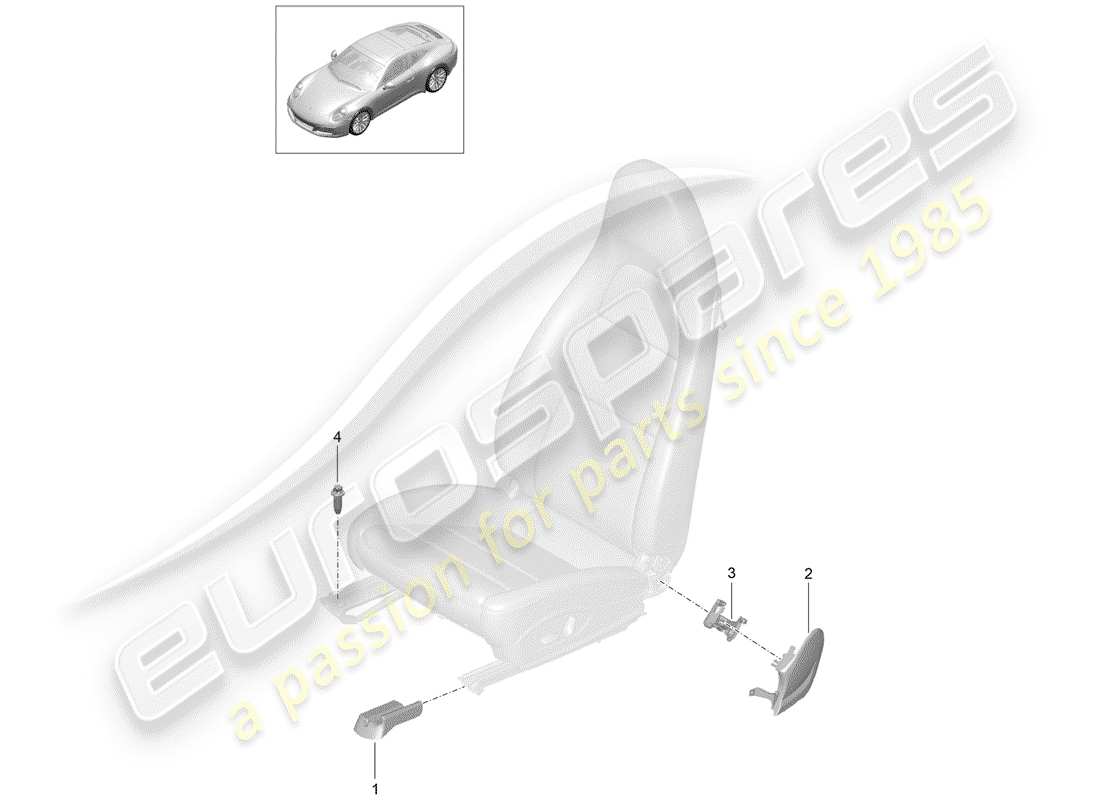 porsche 991 gen. 2 (2019) seat part diagram