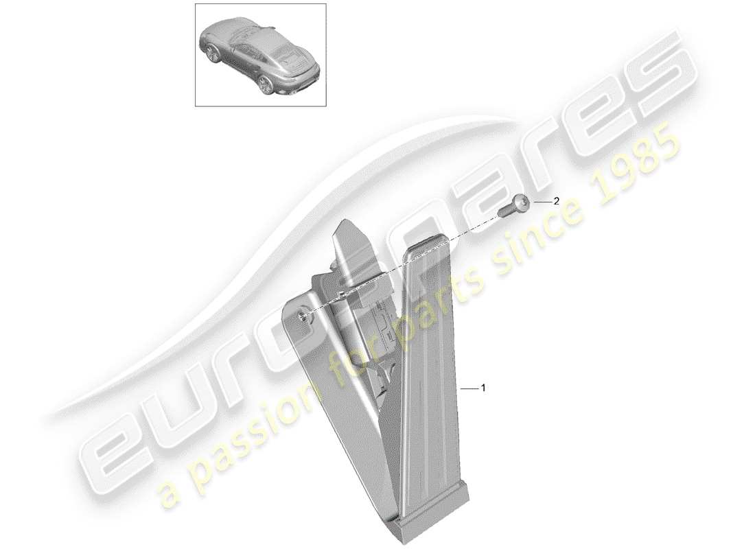 porsche 991 t/gt2rs brake and acc. pedal assembly part diagram