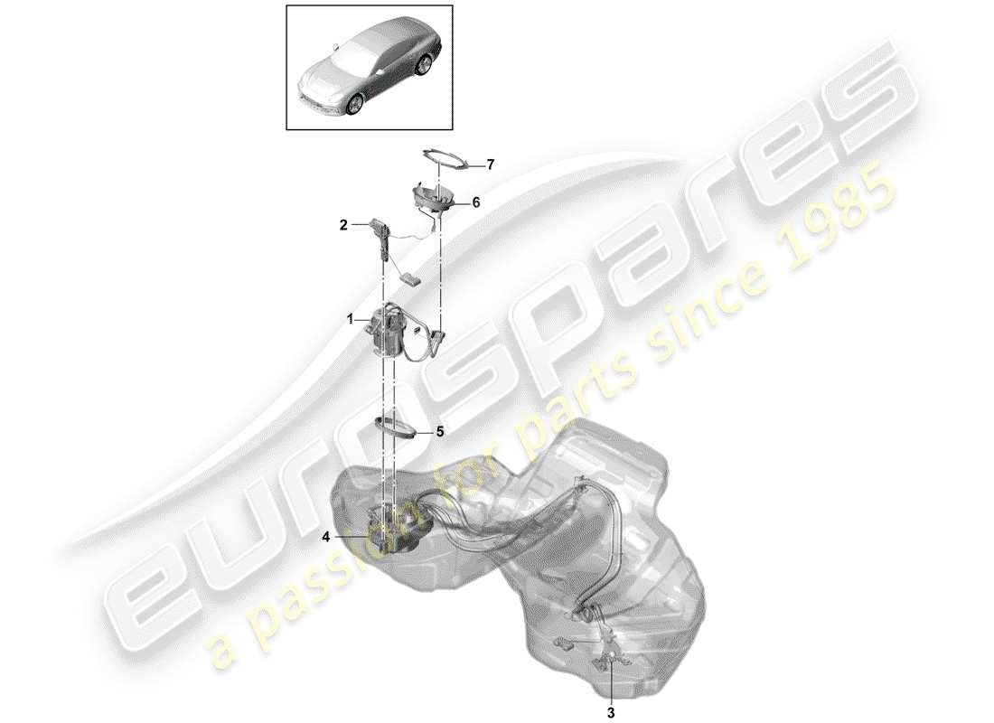 porsche panamera 971 (2019) fuel pump parts diagram