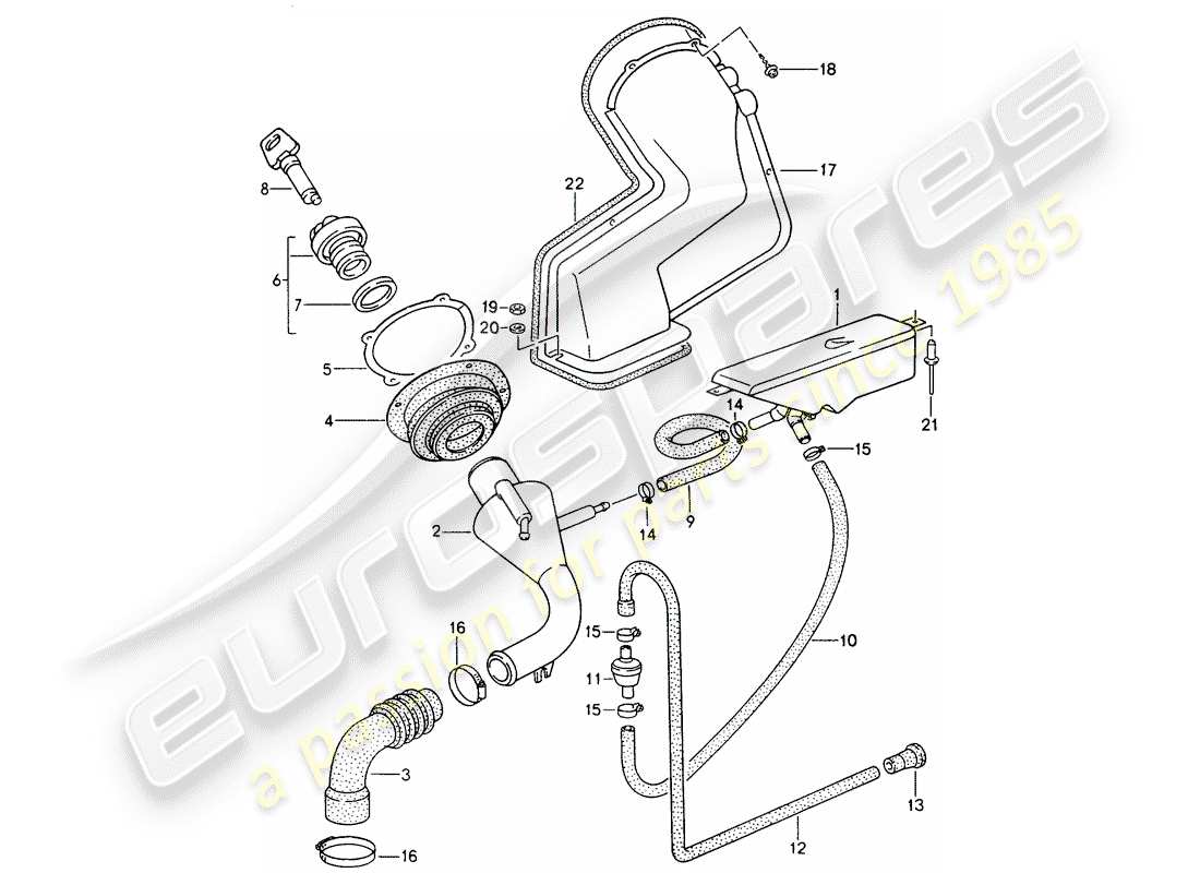 porsche 968 (1994) filler neck parts diagram