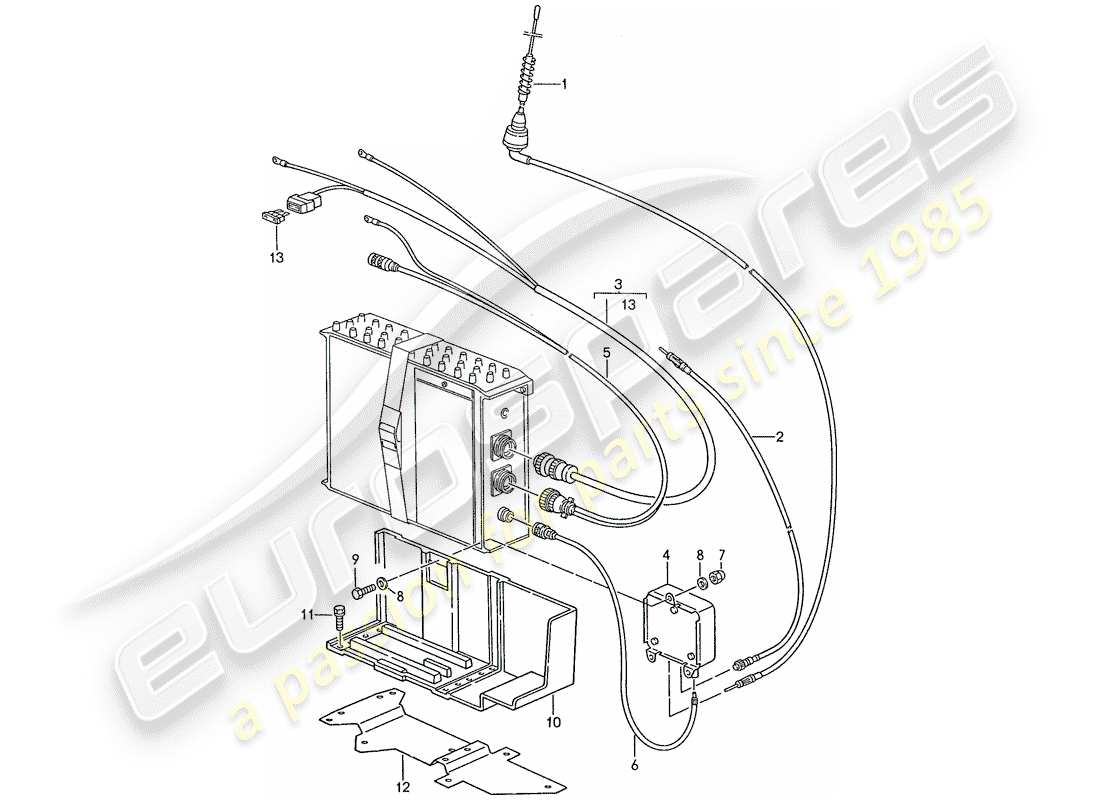 porsche 928 (1989) phone preparation parts diagram