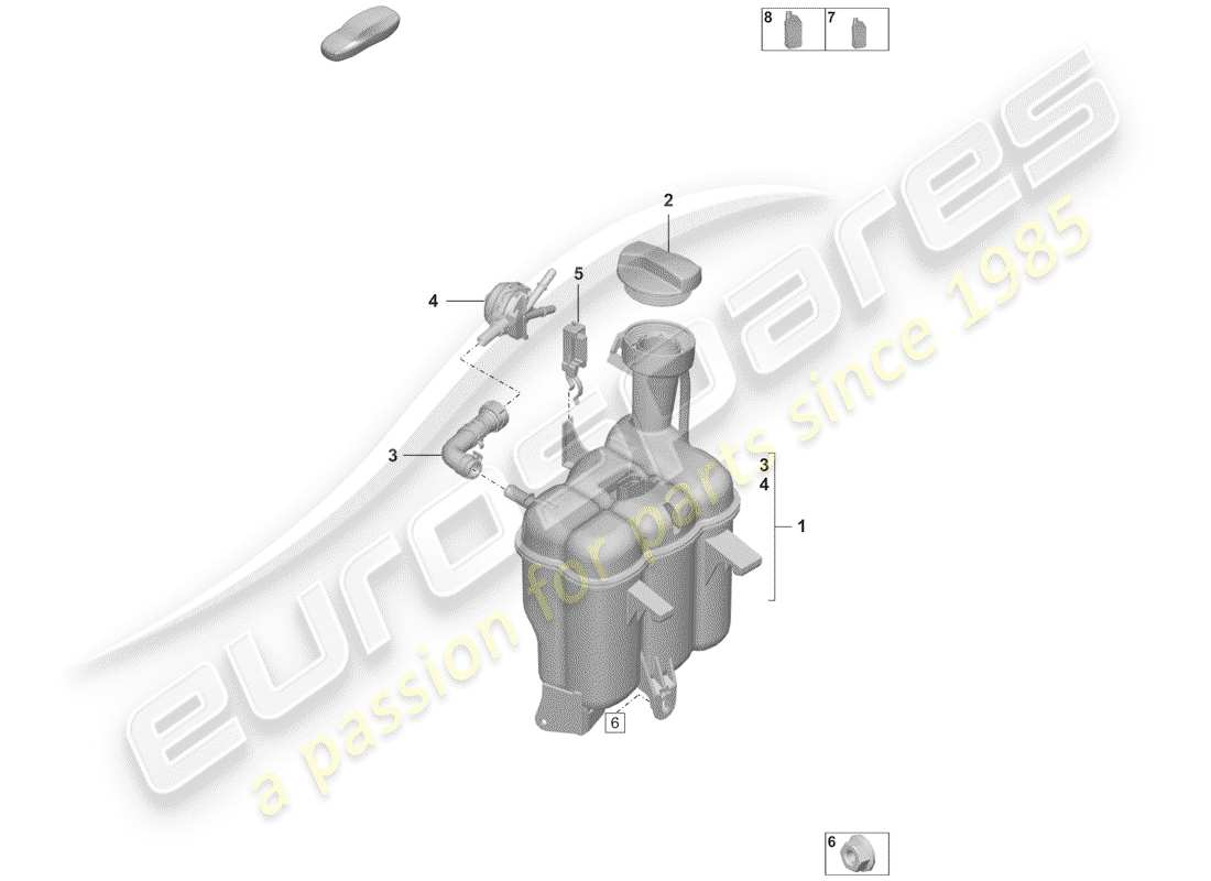 porsche 2019 coolant expansion tank parts diagram