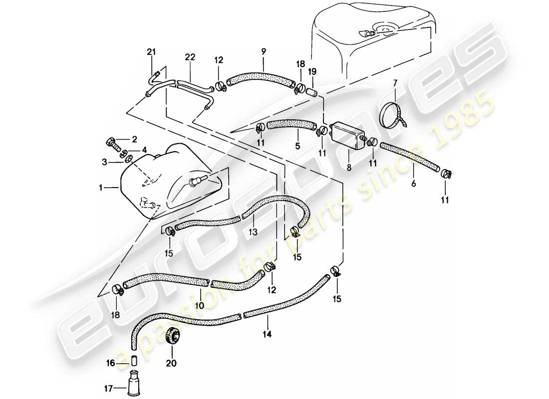 porsche 1986 (911) tank ventilation parts diagram