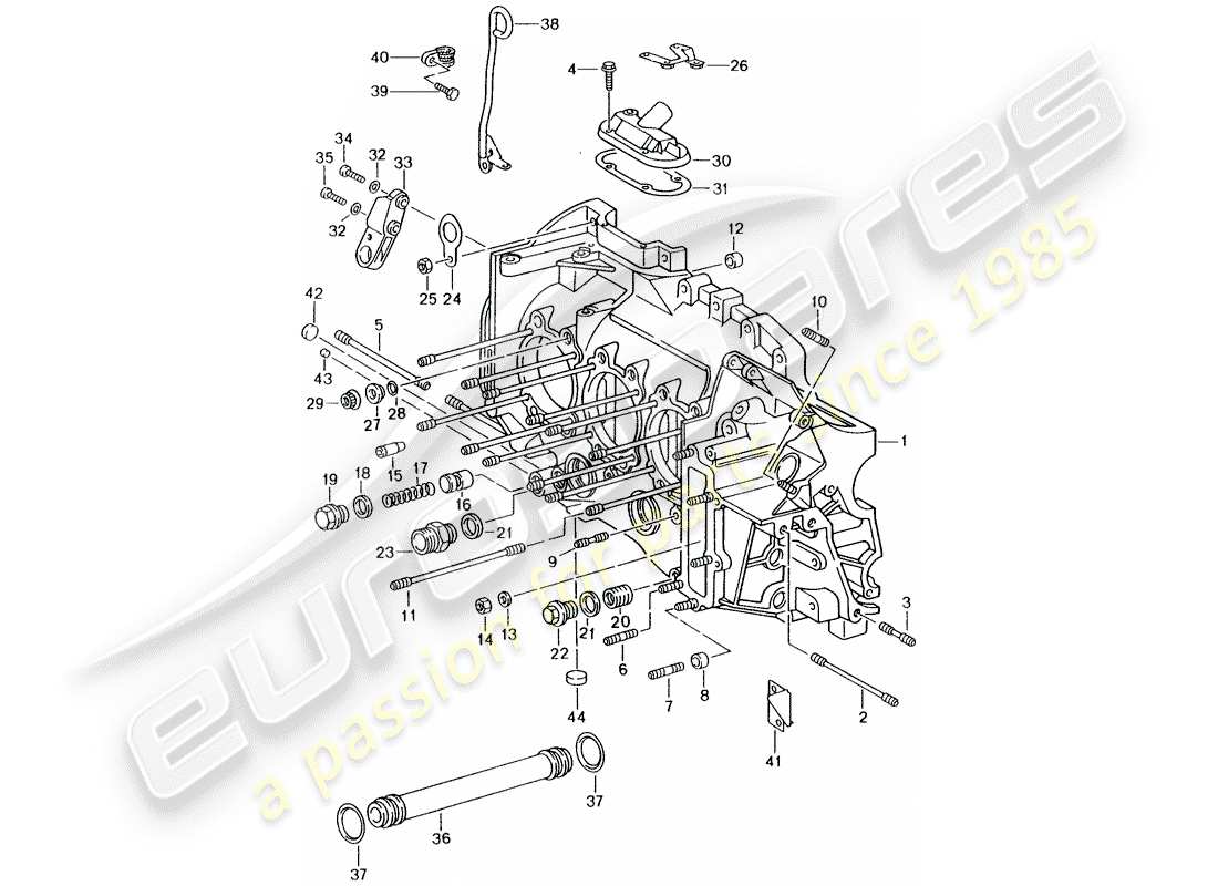 porsche 993 (1996) crankcase - repair set for maintenance - see illustration: part diagram