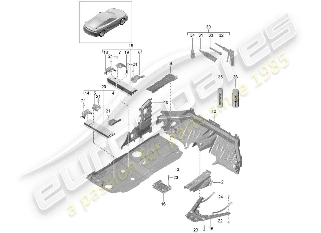 porsche 2016 floor part diagram