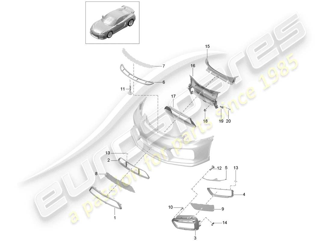 porsche 2016 bumper part diagram