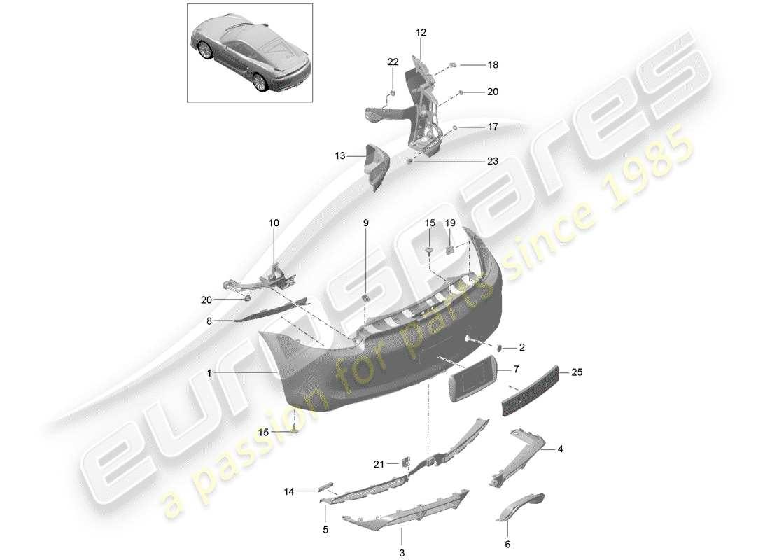 porsche 2016 bumper part diagram