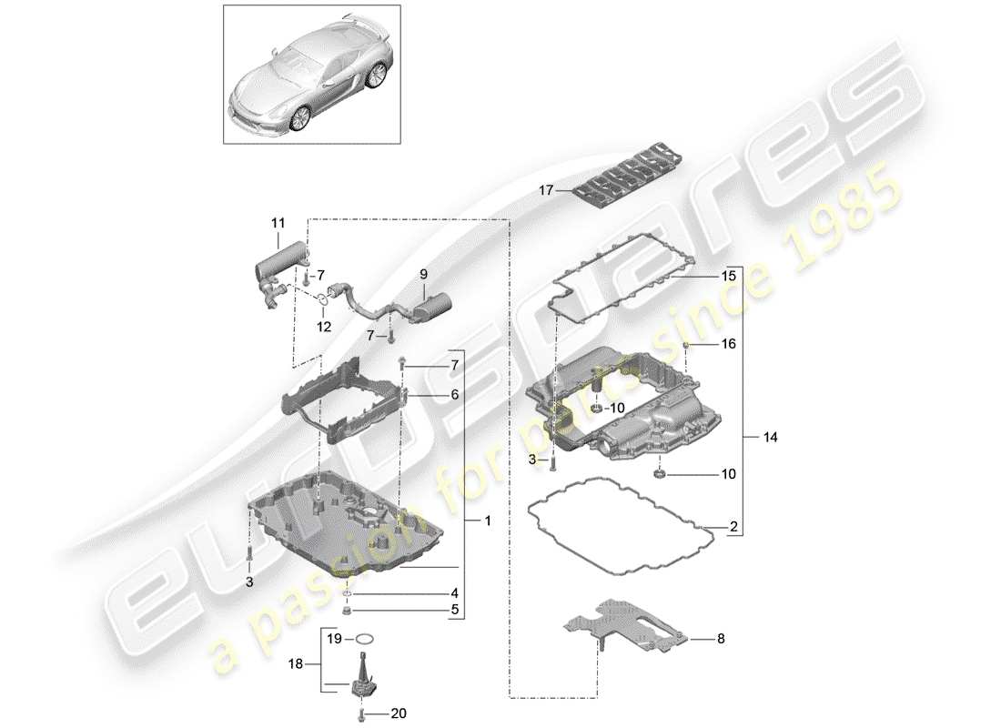 porsche 2016 oil pan part diagram