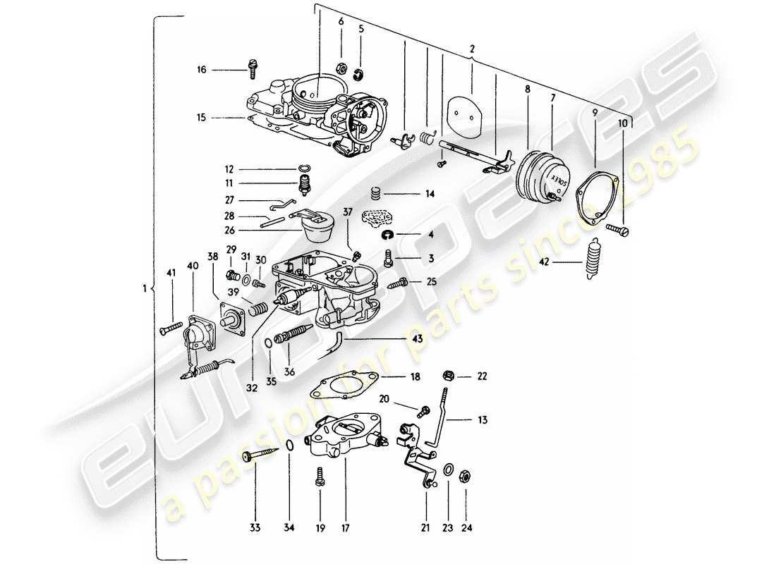 porsche 914 (1974) carburetor parts diagram