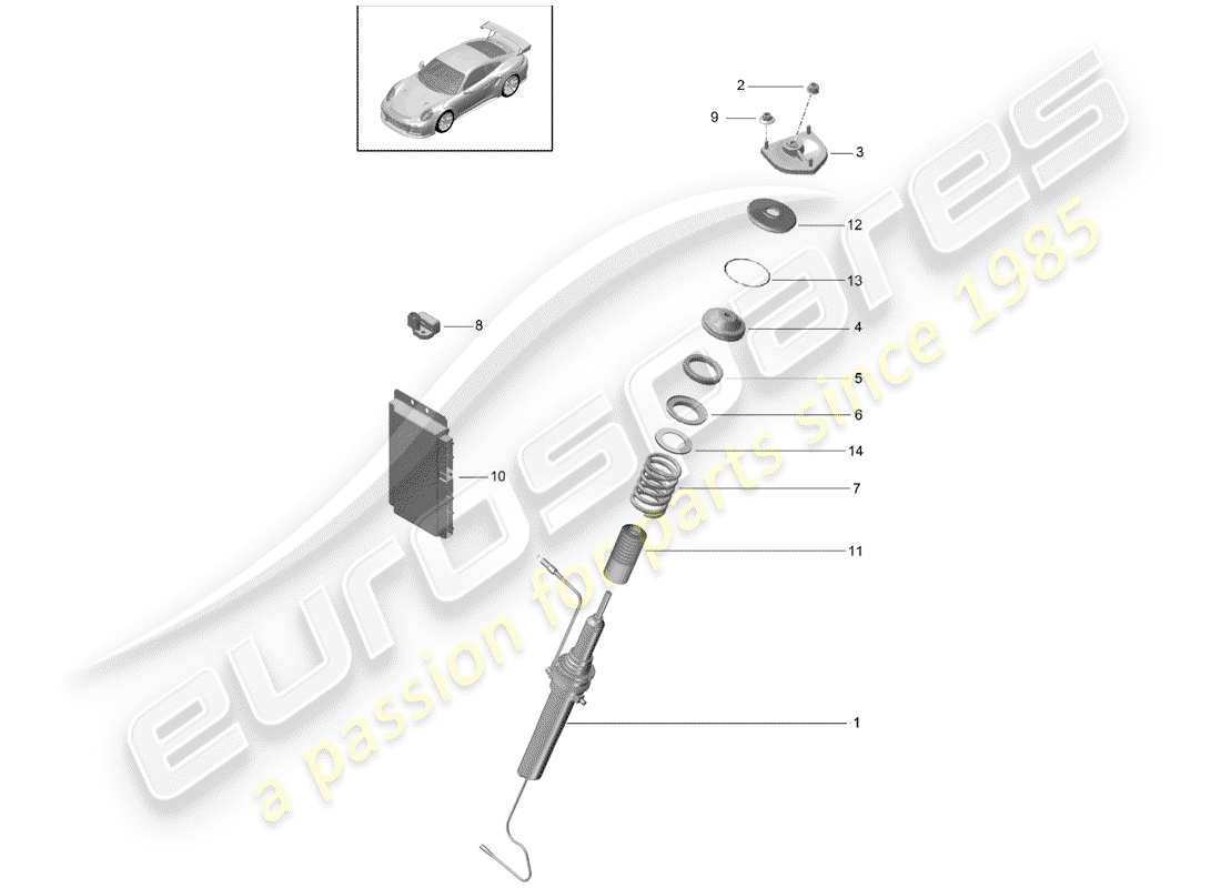 porsche 991 turbo (2015) vibration damper parts diagram