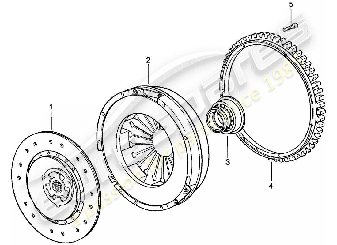 porsche 924 (1980) clutch part diagram